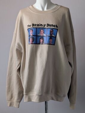 The Good Place Brain-y Bunch Graphic Crewneck Sweatshirt - Cream Size XL